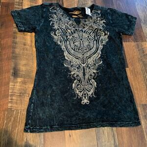 Women’s Affliction Cross Bedazzled Tshirt